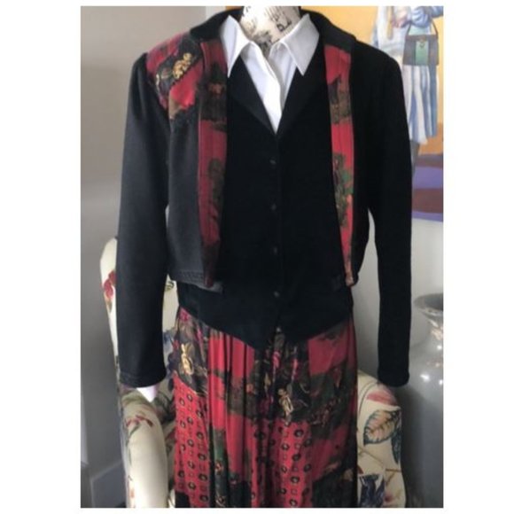 🔥 SOLD AS SET🔥 Suttles & Seawinds Vintage Matisse Jazz Horse Jacket & Skirt 💖 - Picture 15 of 16